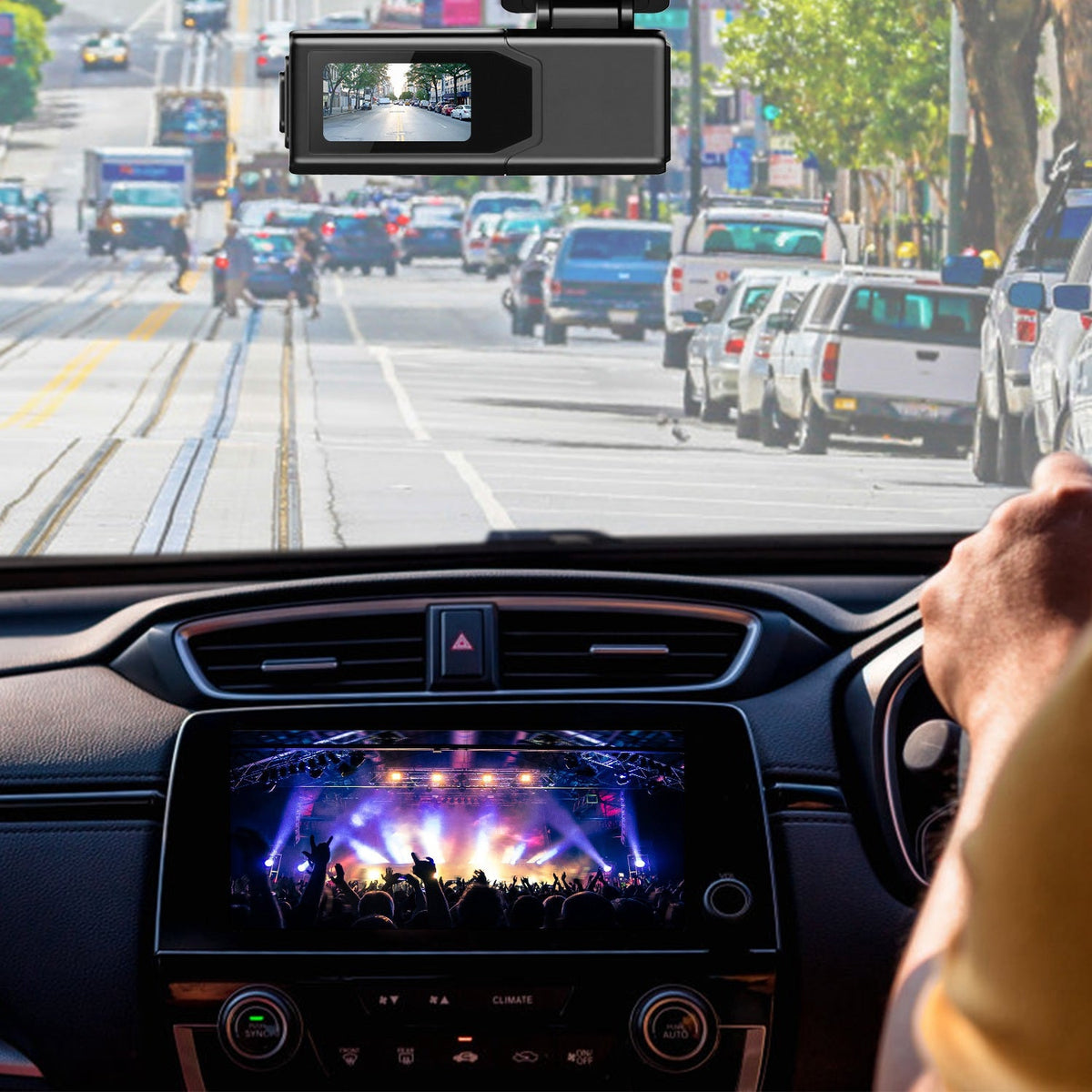 1Pc 2K HD Front Dash Cam For Car With IPS Screen Night Vision Loop Recording Included 32G Storage Card 140 Degree Wide Angle WiFi App Control Front Dashcam - CnTire.com - Powered by LogiKit China.
